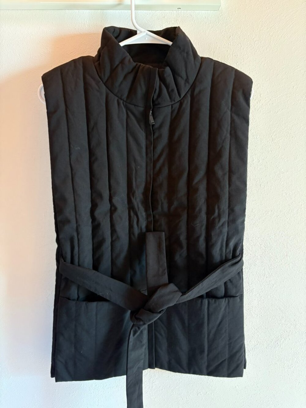 COS Black Open-Side Tie-Front Vest
